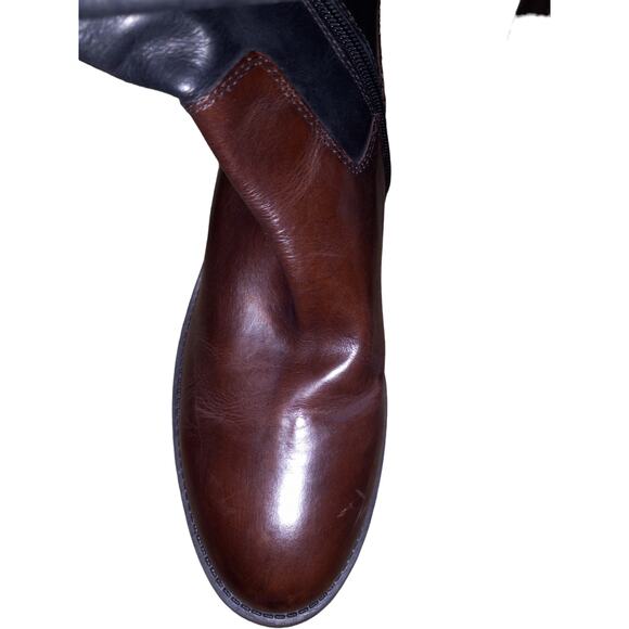 Vince Camuto Fabina Leather Riding boots - colorblock size 9.5 women's - Picture 6 of 16